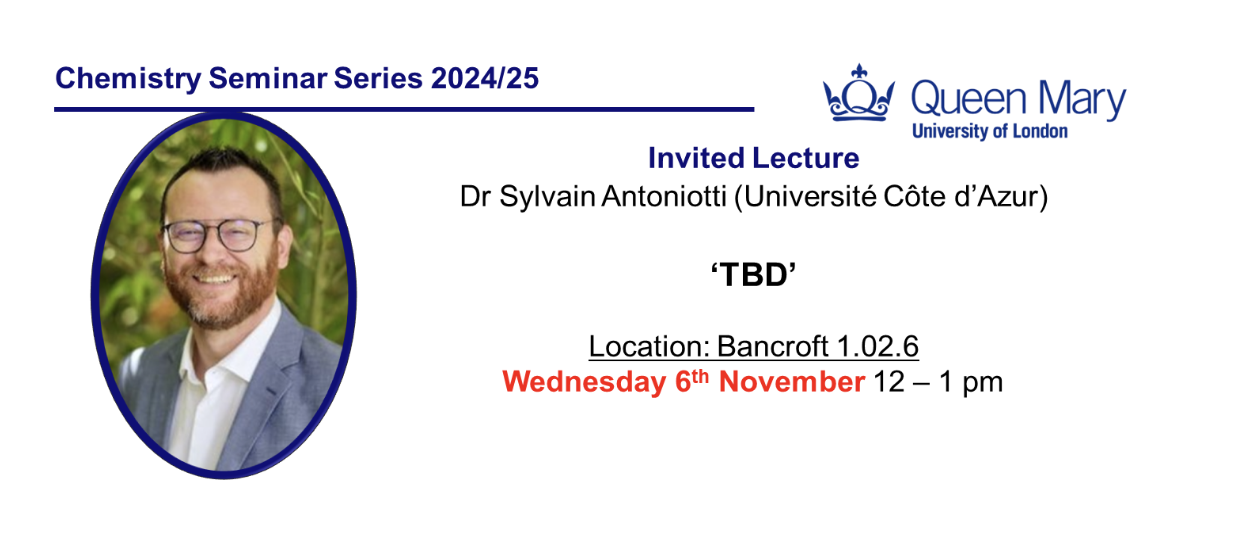 Department Seminar Dr Sylvain Antoniotti, Université Côte d’Azur